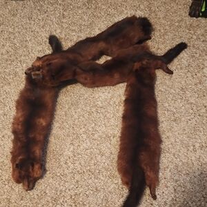 Vintage 4 Pelt Fur Scarf Collar